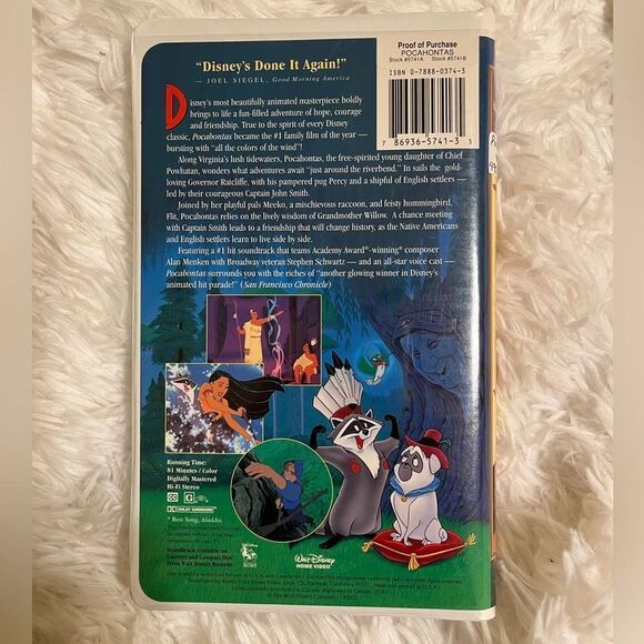 Walt Disney Pocahontas Masterpiece VHS Tape - Picture 2 of 2